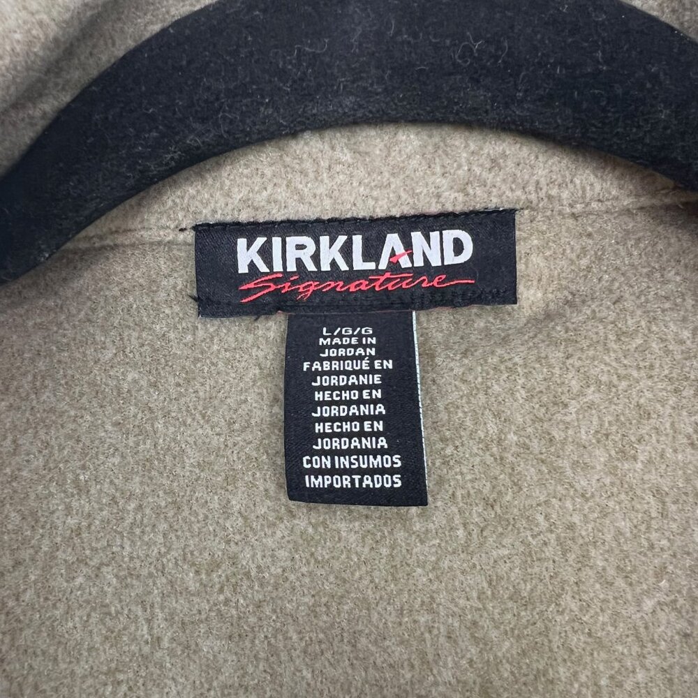 Kirkland Shacket Shirt Jacket Tan Soft Fleece Flap Over Pockets Men's Large - Picture 2 of 5